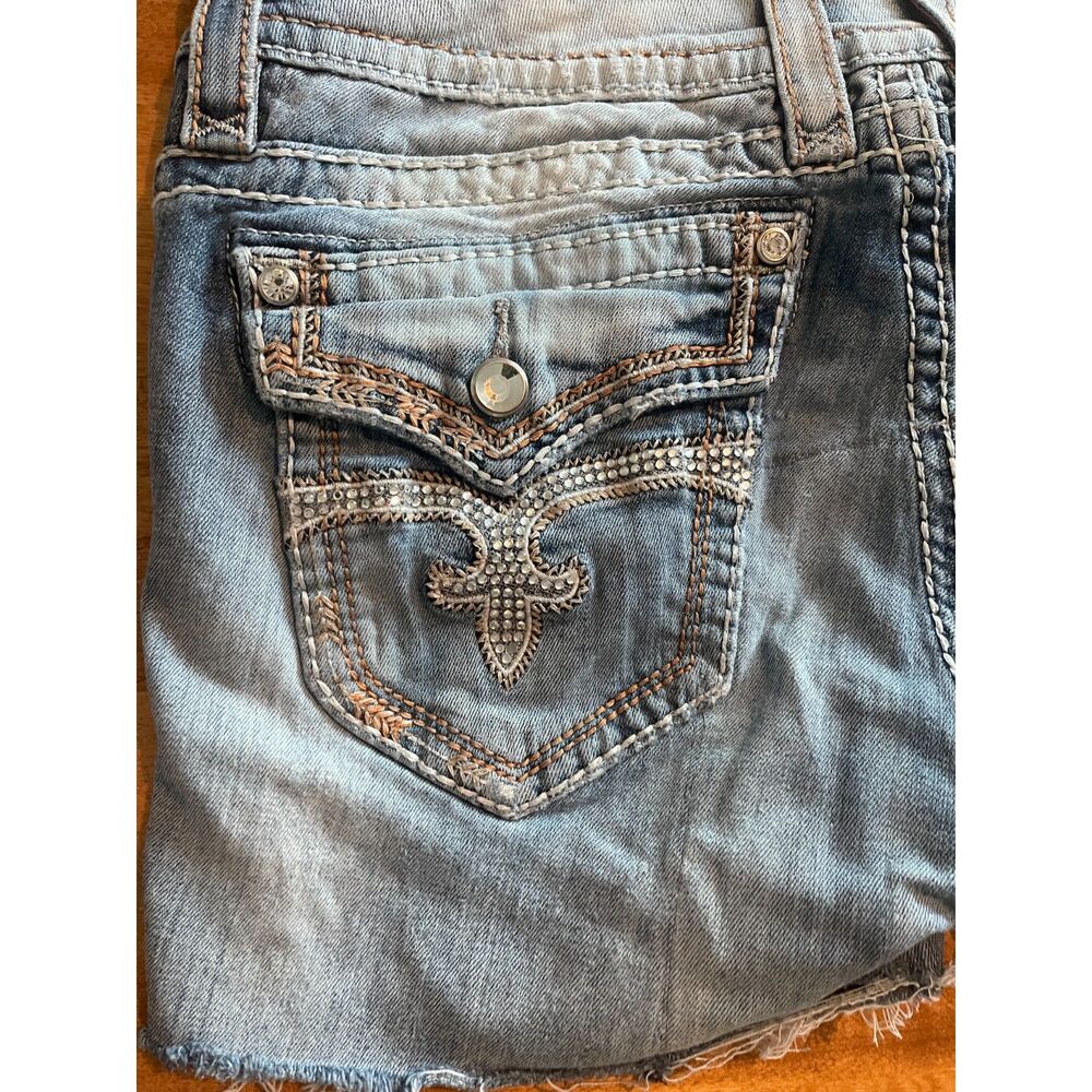 Rock Revival Women's Cut-Off Jean Shorts, Thrashed, Size 31, Short, Zen - Picture 9 of 14